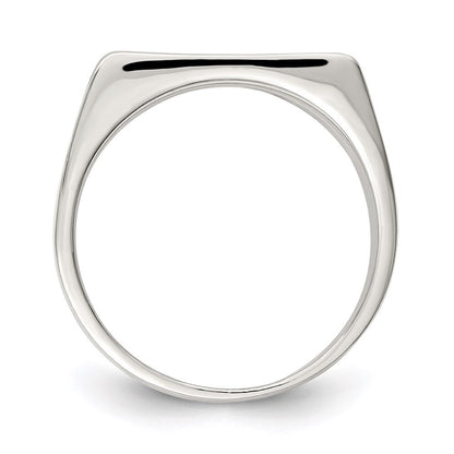 Sterling Silver 11x15mm Closed Back Signet Ring Size 11