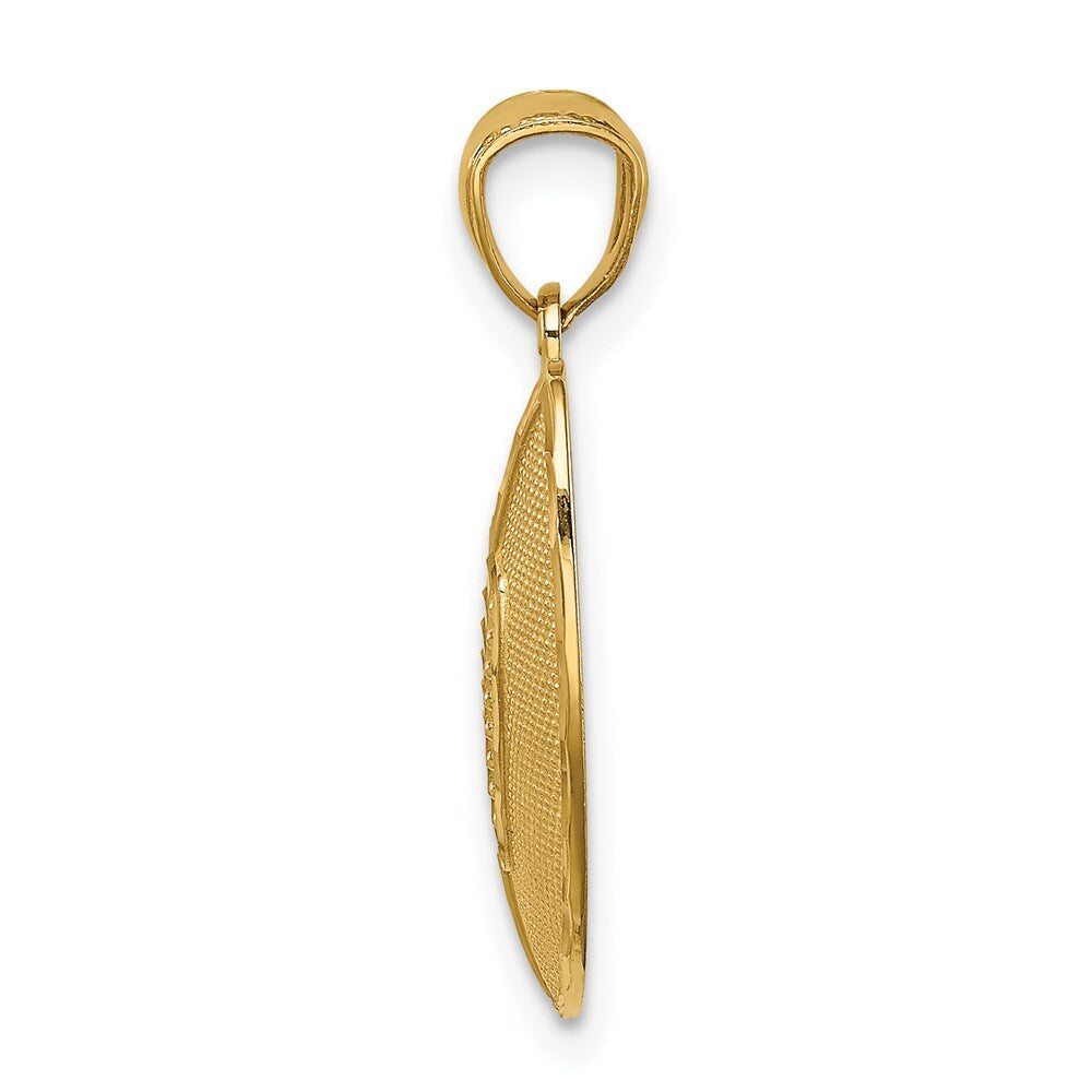 14k Yellow Gold Football Pendant for Women
