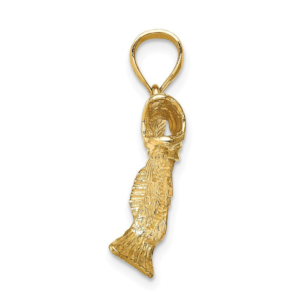 14k Yellow Gold Fish Pendant for Women