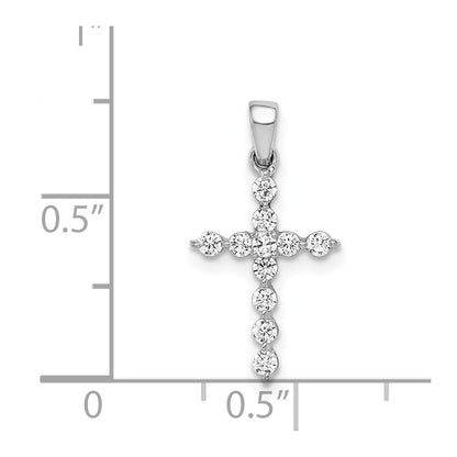 14k White Gold 1/4ct. Diamond Cross Pendant for Women