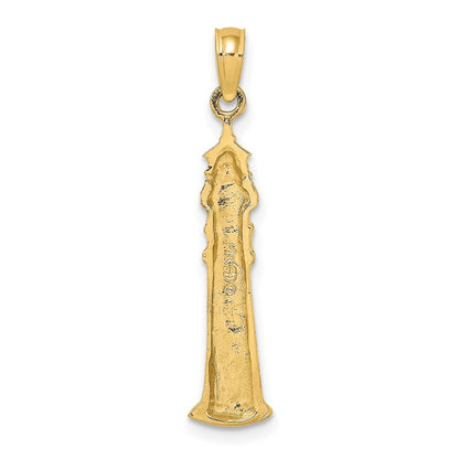 14k Yellow Gold 2-D KEY WEST Lighthouse Charm