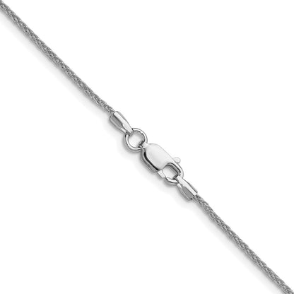 Sterling Silver Rhodium-plated 1.3mm 8 Sided Diamond-cut Double Spiga Chain
