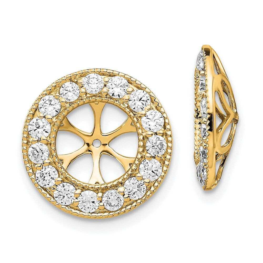 14k Yellow Gold 1ct Diamond Earring Jackets