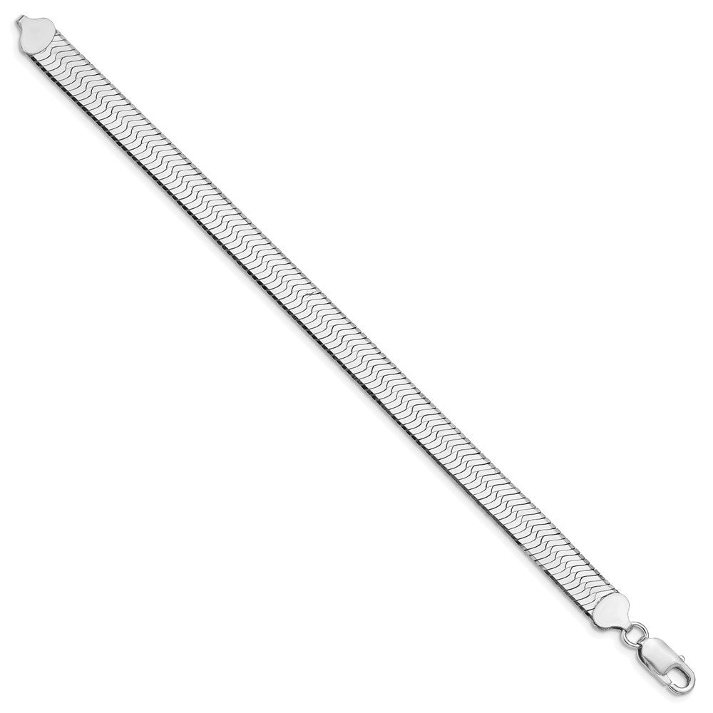 Sterling Silver Rhodium-plated 8.75mm Magic Herringbone Chain Bracelet