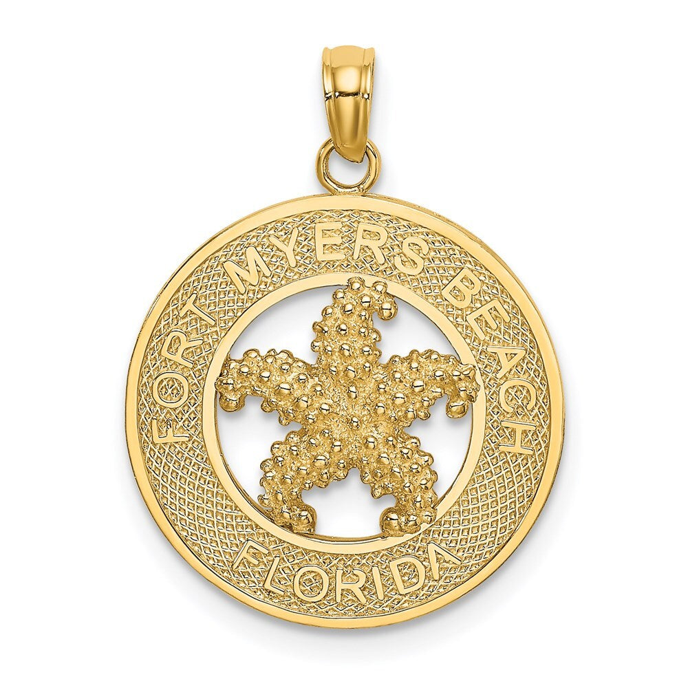14k Yellow Gold FT. MYERS BEACH FLORIDA  Starfish Charm Pendant for Women