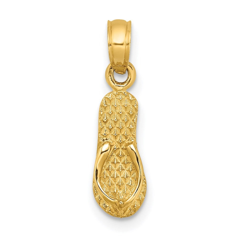 14k Yellow Gold 3D MYRTLE BEACH Single Flip-Flop Charm