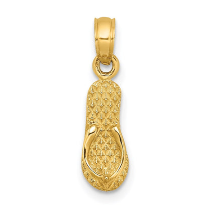14k Yellow Gold 3D MYRTLE BEACH Single Flip-Flop Charm