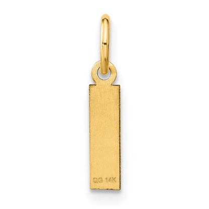 14k Yellow Gold Letter I Initial Pendant for Women