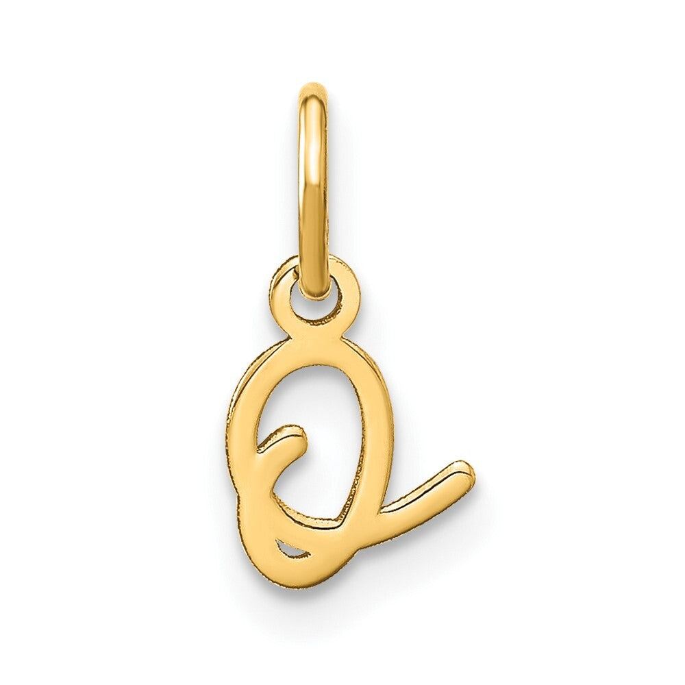 14k Yellow Gold Upper case Letter O Initial Charm Pendant for Women