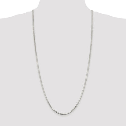 Sterling Silver Rhodium-plated 2.5mm Box Chain