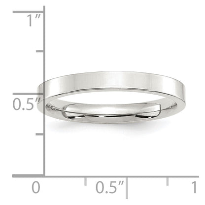Sterling Silver 3mm Comfort Fit Flat Size 7 Band