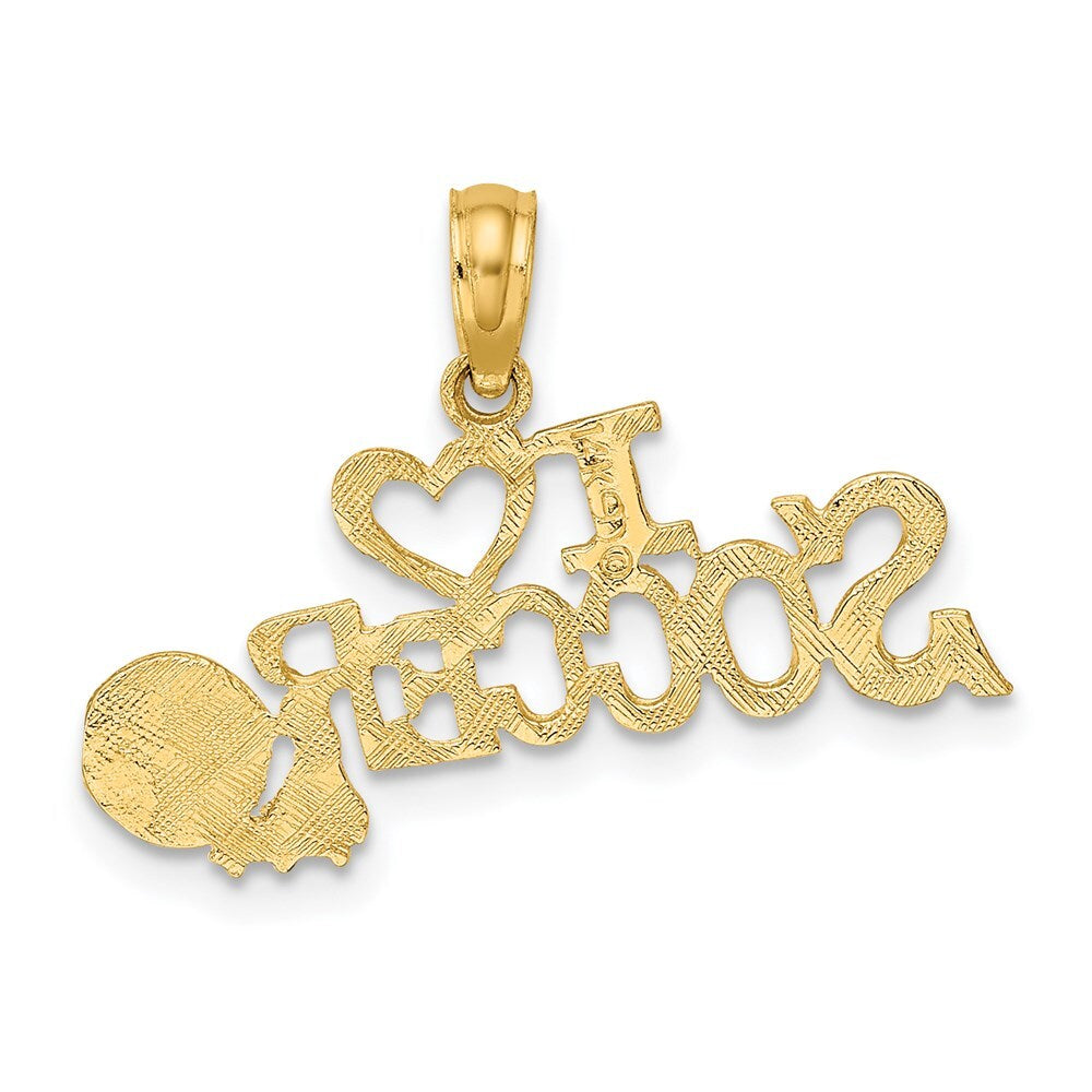 14k Yellow Gold I HEART SOCCER Ball Charm