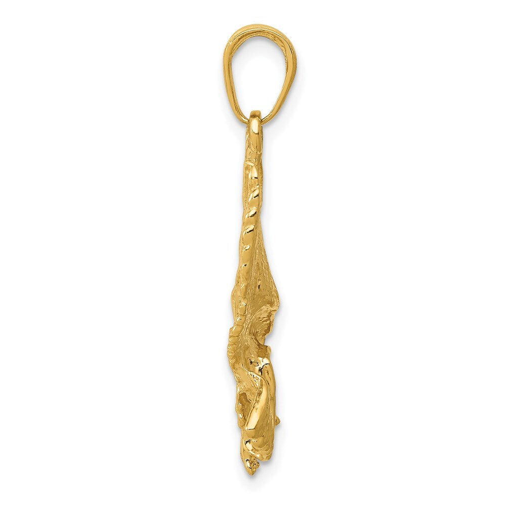 14k Yellow Gold Eagle Charm Pendant for Women