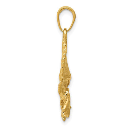 14k Yellow Gold Eagle Charm Pendant for Women