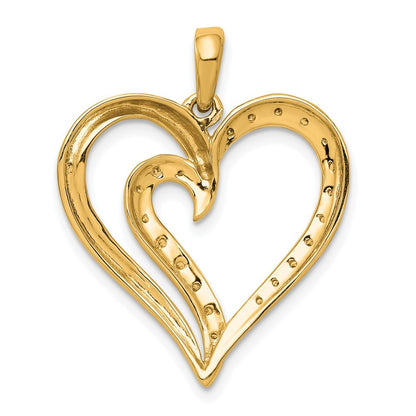 14k Yellow Gold 1/10ct. Diamond Heart Pendant