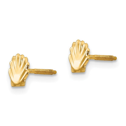 14k Yellow Gold Shell Stud Earrings