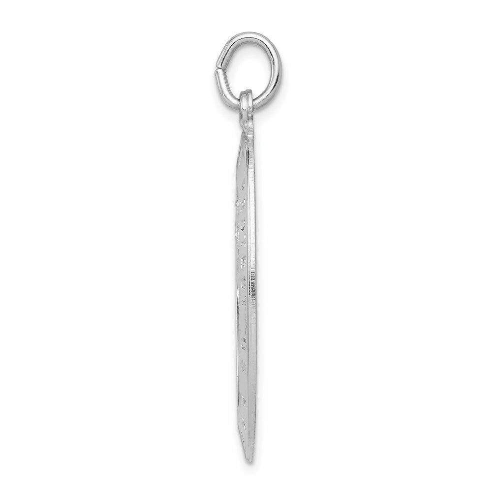 Sterling Silver Rhodium-plated Saint Christopher Medal Pendant