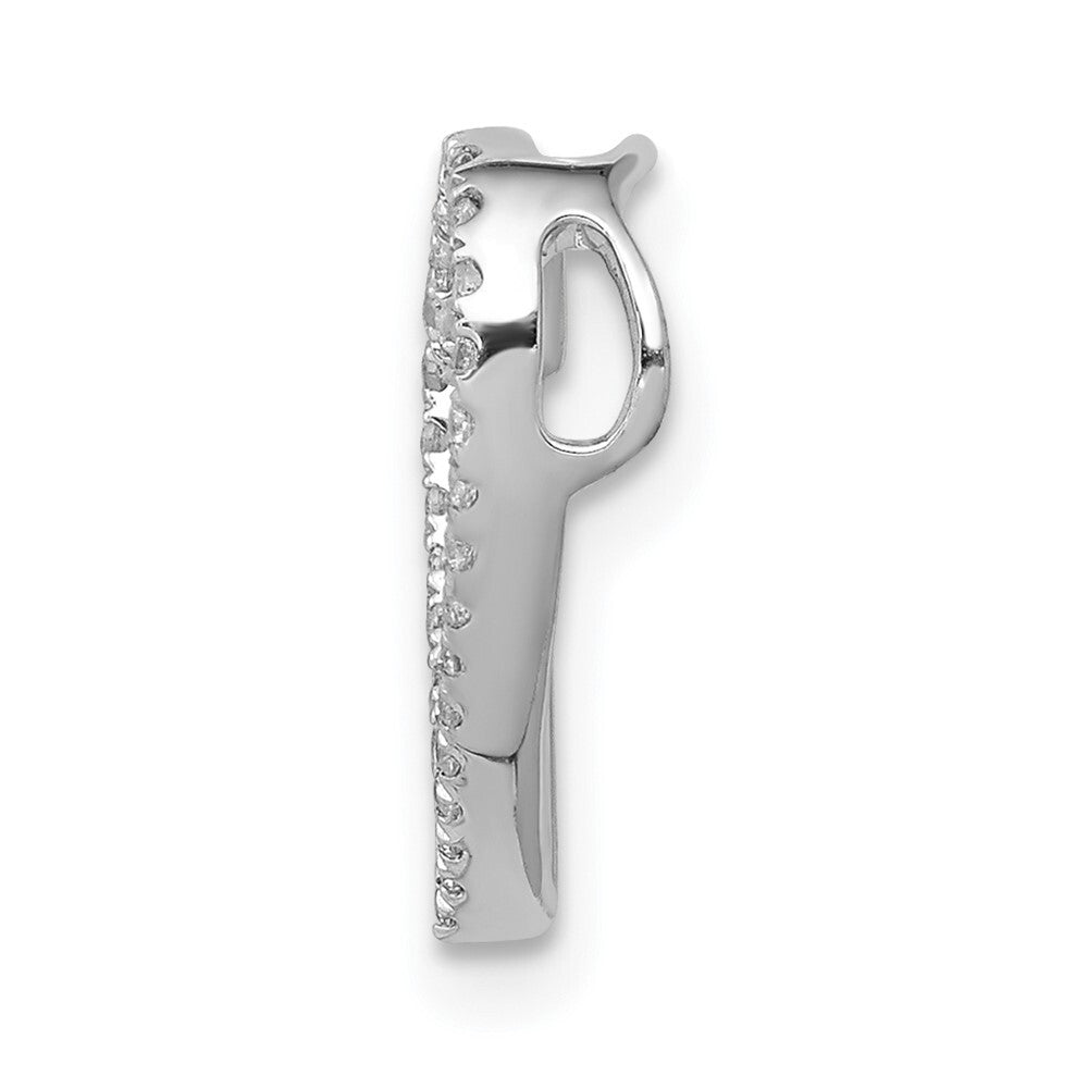 14k White Gold 1/10ct. Diamond Vintage Heart Chain Slide Pendant for Women