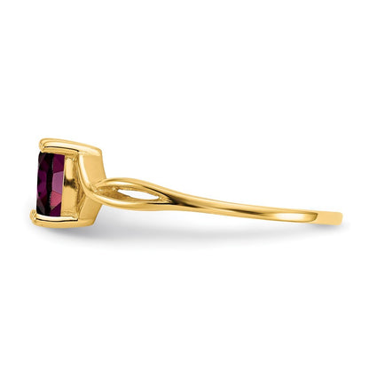 14K Yellow Gold Rhodolite Garnet Birthstone Ring