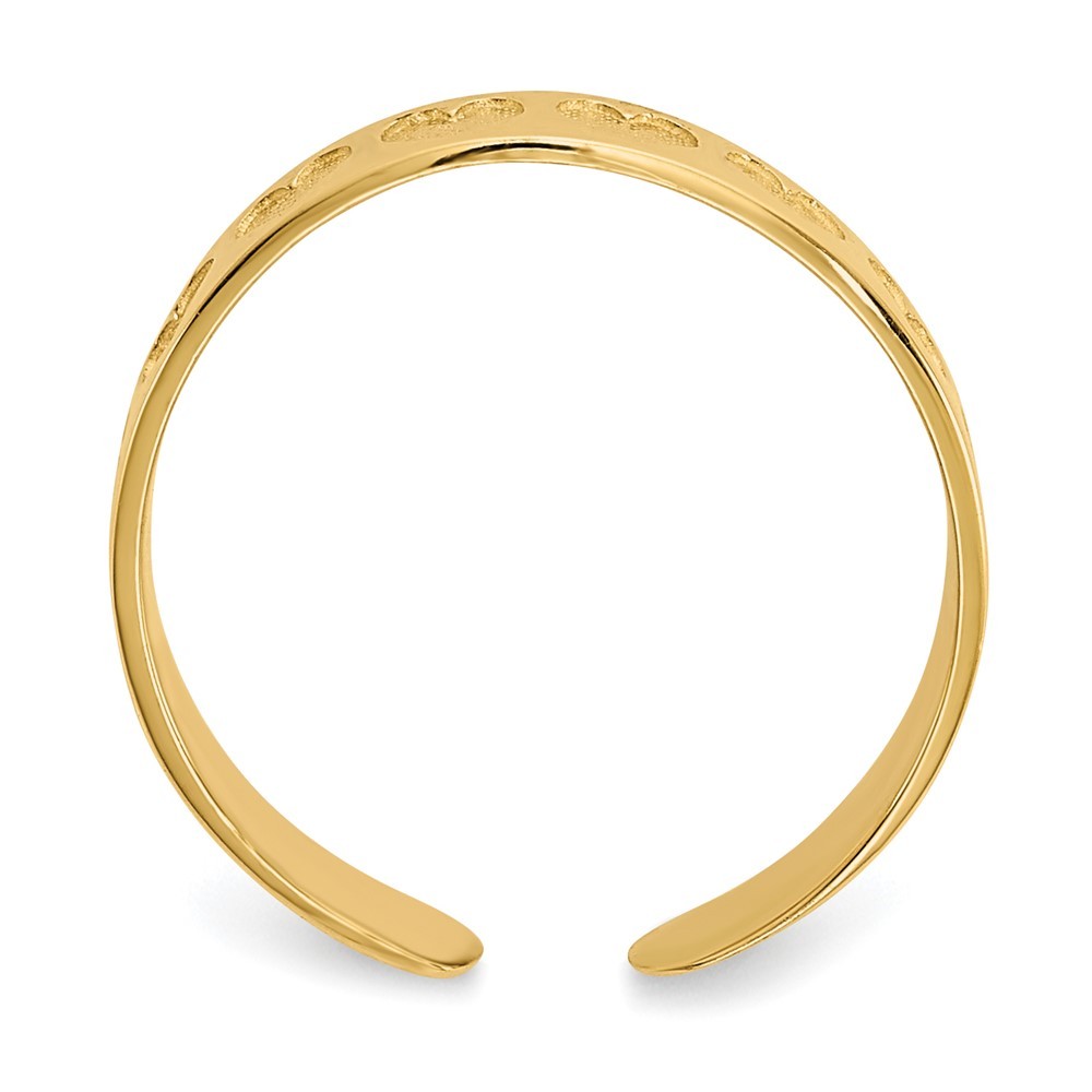 14k Yellow Gold Heart Toe Ring