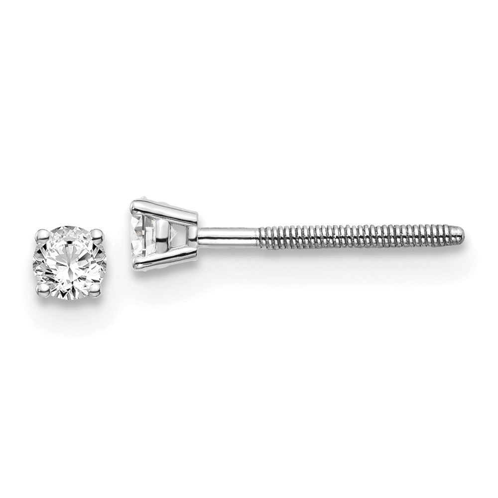 14K White Gold .15ct SI3 G-I Diamond Stud Thread on/off Earrings