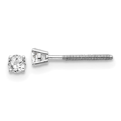 14K White Gold .15ct SI3 G-I Diamond Stud Thread on/off Earrings