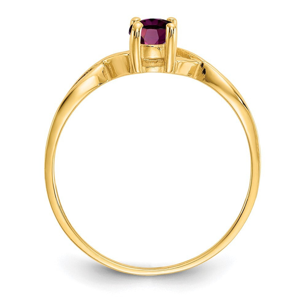 14K Yellow Gold Rhodolite Garnet Birthstone Ring