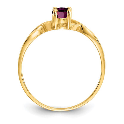 14K Yellow Gold Rhodolite Garnet Birthstone Ring