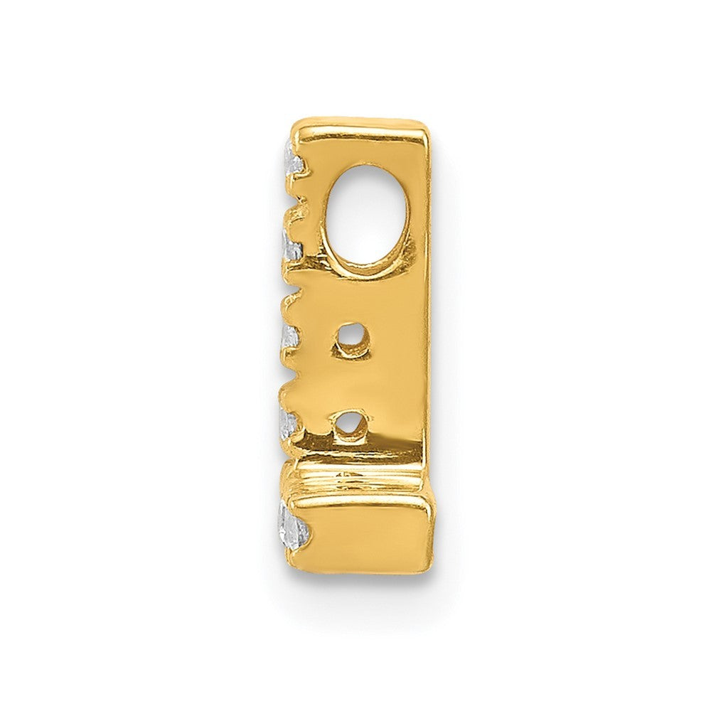 14k Yellow Gold  Diamond Letter L Initial Charm