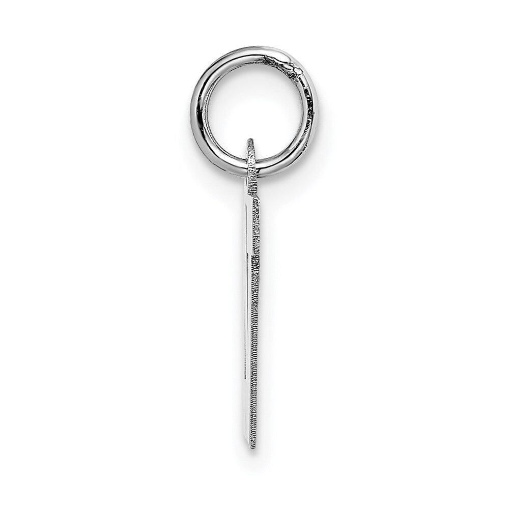 14k White Gold Small Block Letter N Initial Charm Pendant for Women