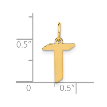 14k Yellow Gold Letter T Initial Pendant