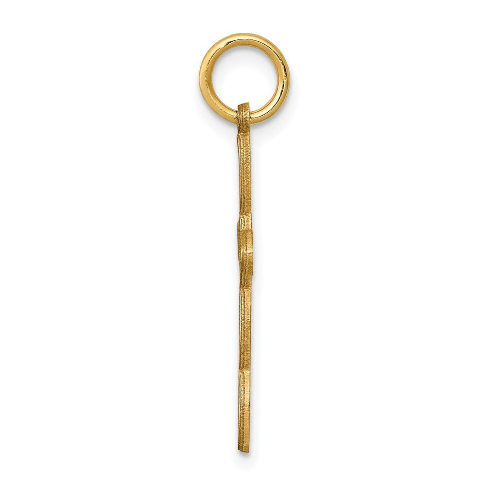 14k Yellow Gold Loop Center Heart Cross Pendant