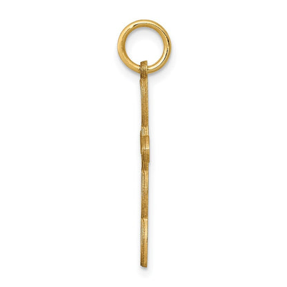 14k Yellow Gold Loop Center Heart Cross Pendant