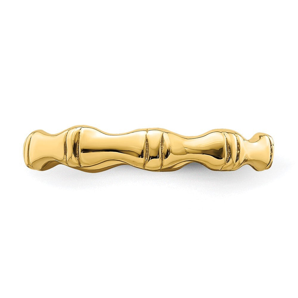 14K Yellow Gold Polished Bamboo Band Size 7