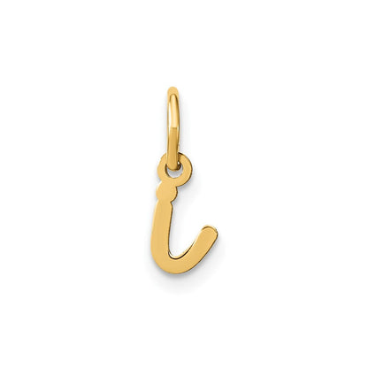 14k Yellow Gold Lower case Letter I Initial Charm Pendant
