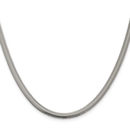 Sterling Silver 4.2mm Flat Oval Snake Chain Necklace