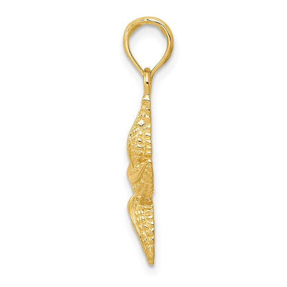 14k Yellow Gold Starfish Pendant for Women