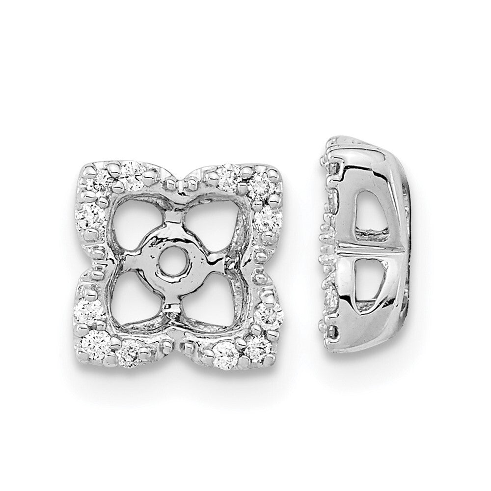 14k White Gold Diamond Earring Jackets Gift for Women