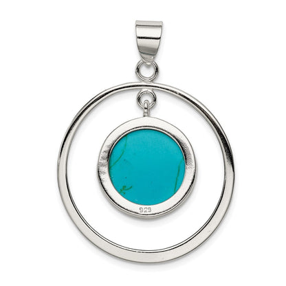 Sterling Silver Circle Turquoise Pendant
