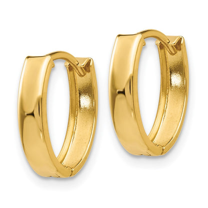 14k Yellow Gold Polished Hinged Hoop Earrings