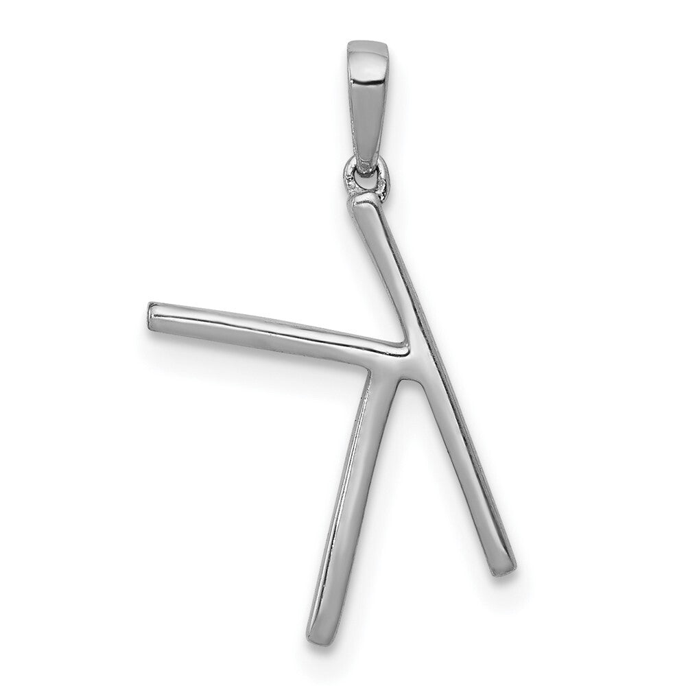 14k White Gold Diamond Letter K Initial Pendant for Women
