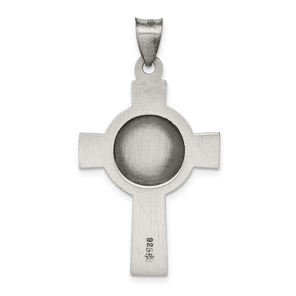 Sterling Silver Antiqued, Textured and Polished St. Michael Pendant