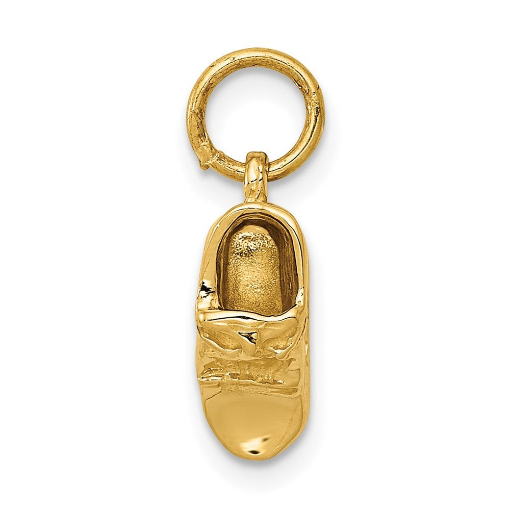 14k Yellow Gold  3-D Single Baby Shoe Charm