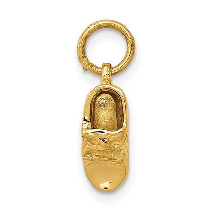 14k Yellow Gold  3-D Single Baby Shoe Charm