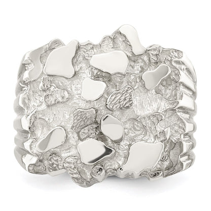 Sterling Silver Men's Nugget Ring Size 11