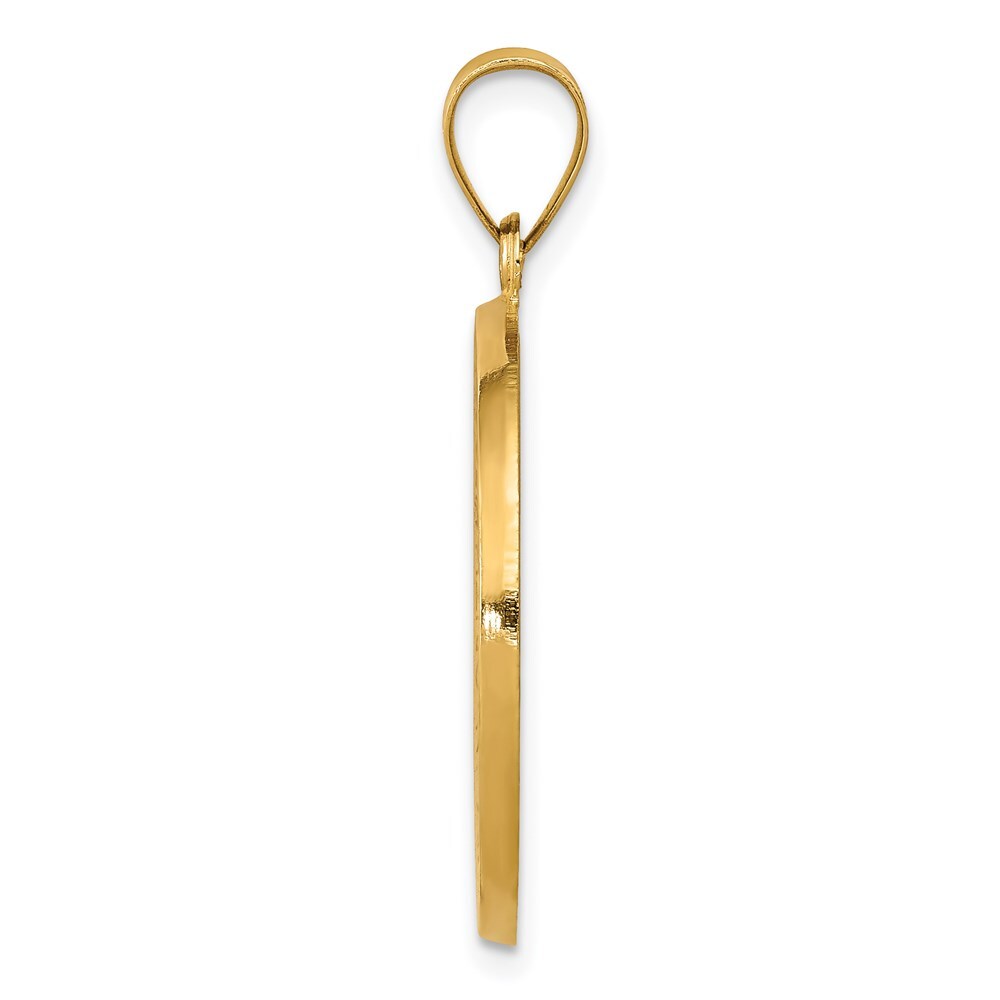 14k Yellow Gold Polished/Satin St. Benedict Reversible Hollow Medal