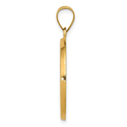 14k Yellow Gold Polished/Satin St. Benedict Reversible Hollow Medal