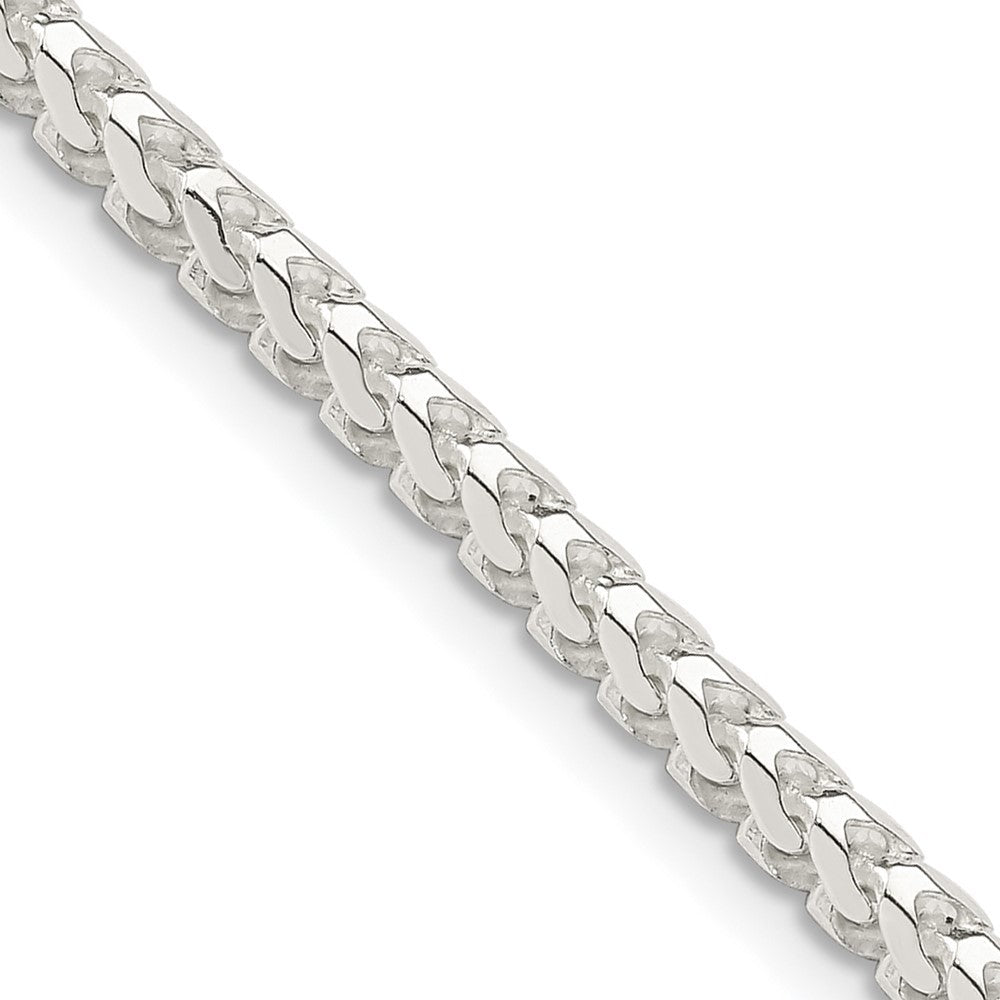 Sterling Silver 3.1mm Diamond-Cut Square Franco Chain Necklace