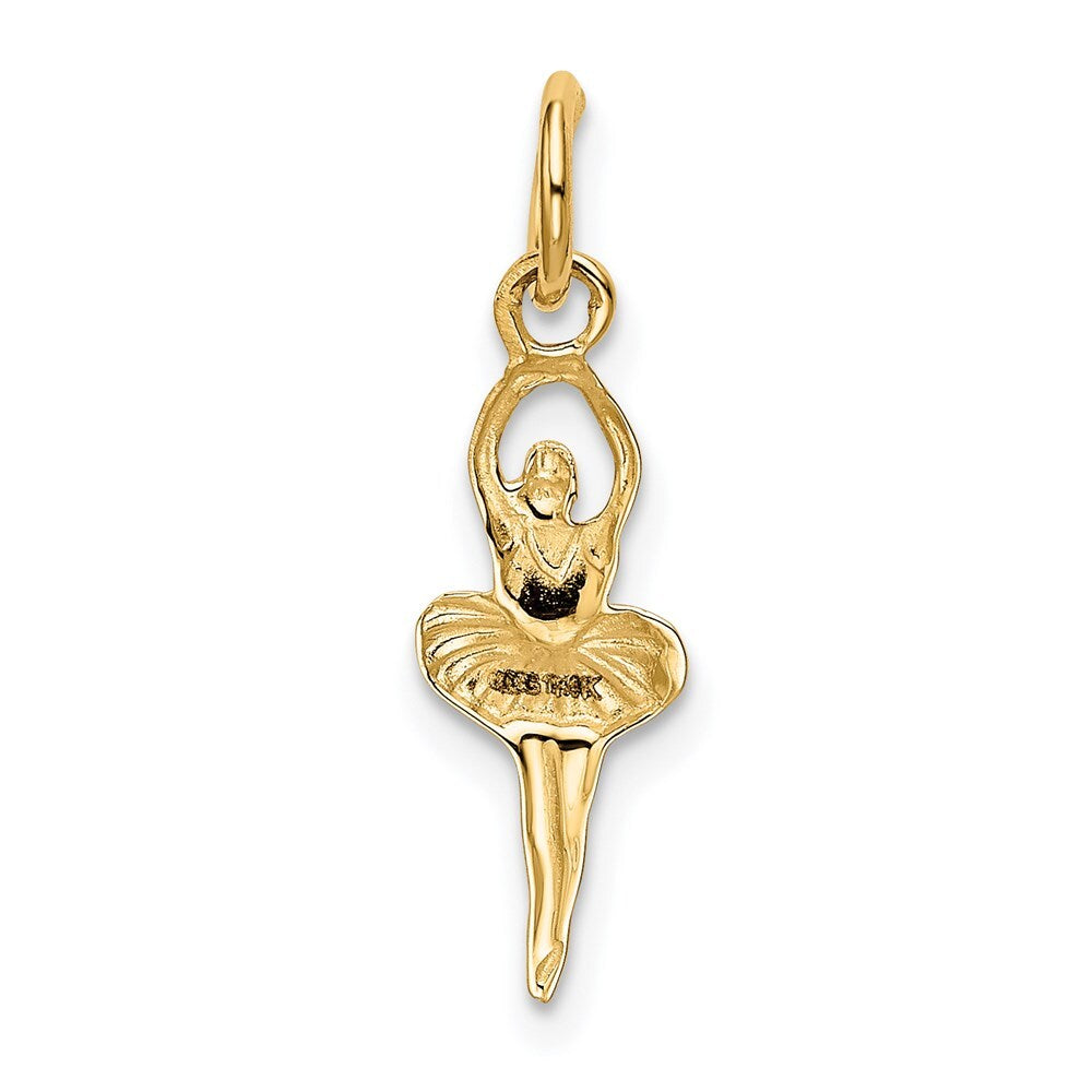 14k Yellow Gold Polished Ballerina Charm Pendant for Women