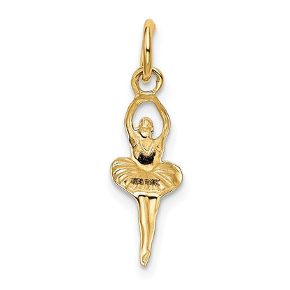 14k Yellow Gold Polished Ballerina Charm Pendant for Women